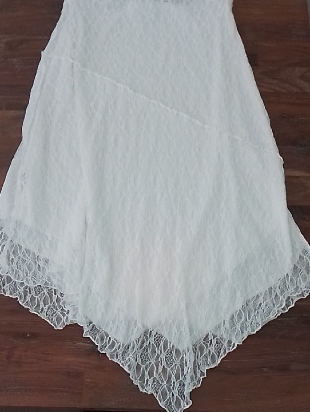 Ardene White Handkerchief Hem Lace Skirt